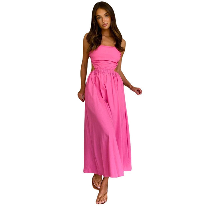 Damen Maxikleid mit schmalem Oberteil und elastischem Taillenbund Drune