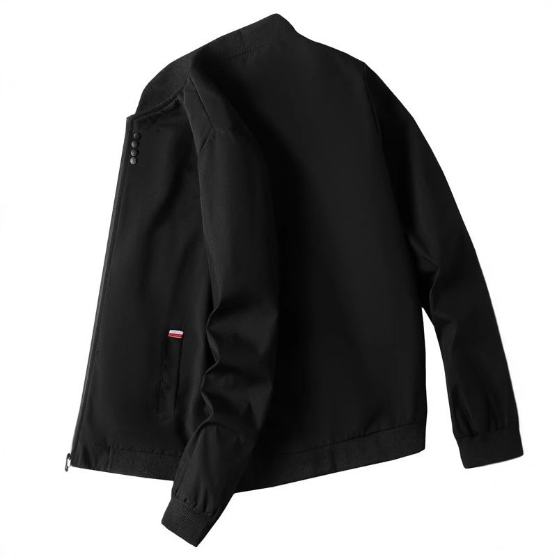 Herren modische Freizeitjacke mit hohem Kragen und seitlichem Reißverschluss Drune