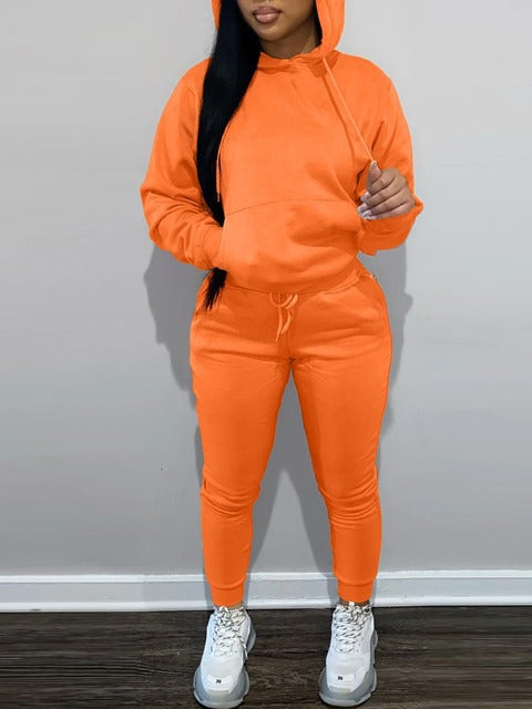 Herren nan sportliches Jogginganzug-Set mit Kapuzenpullover Kängurutasche und schmal zulaufender Jogginghose Drune