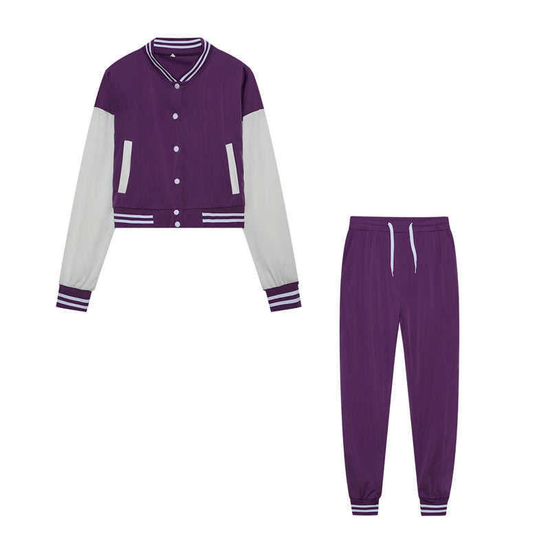 Damen Sportliches Set mit cropped Jacke und Jogginghose im modernen Look Drune