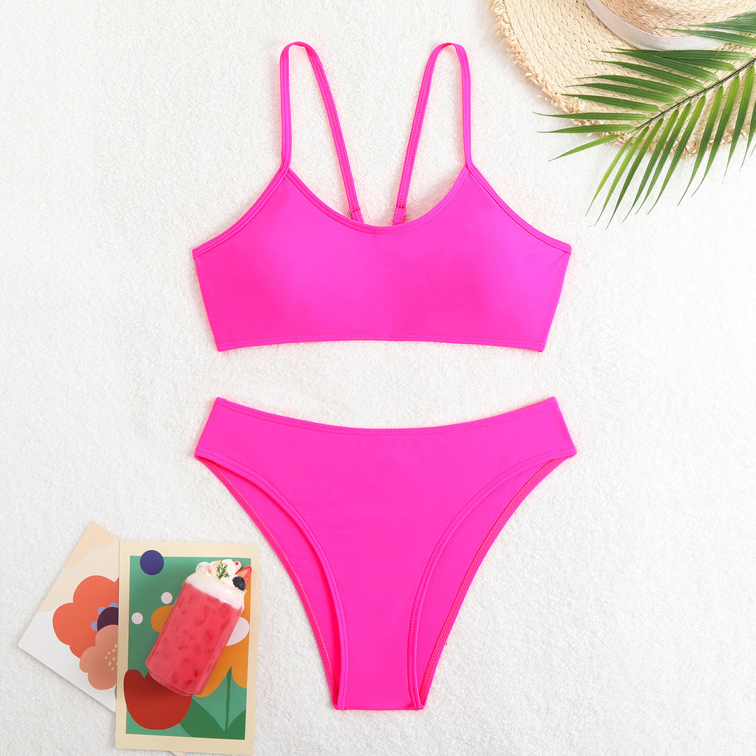 Damen Sportliches Bikini-Set mit verstellbaren Trägern Drune