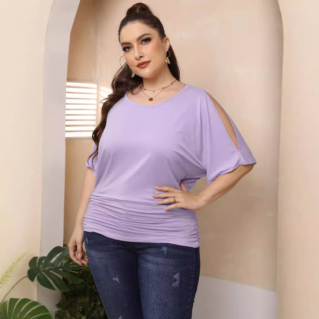 Damen legere Bluse mit Faltenwurf Drune