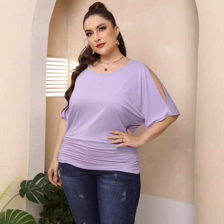 Damen legere Bluse mit Faltenwurf Drune