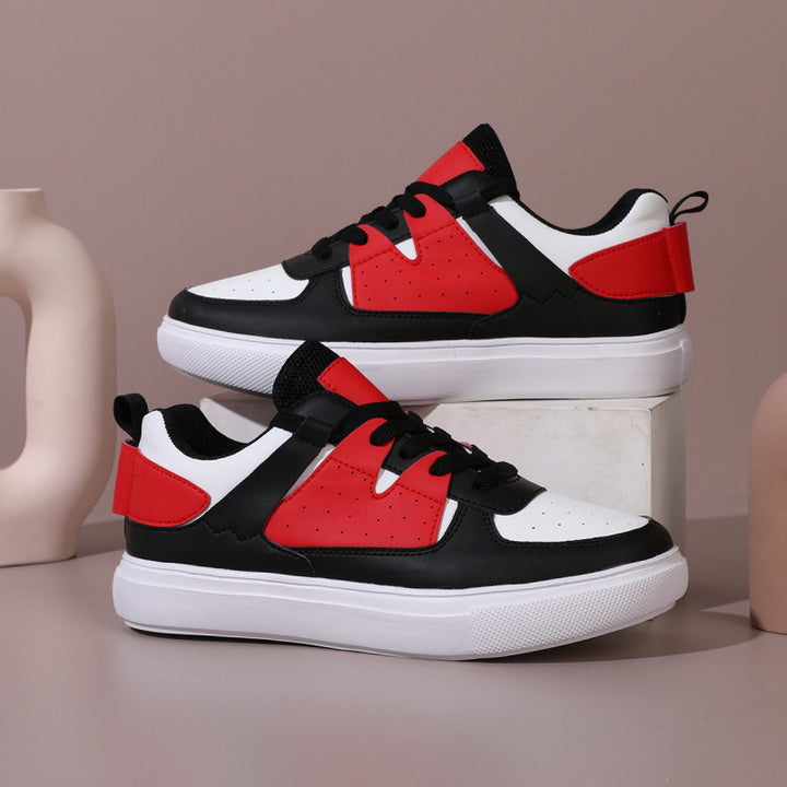 Herren Trendige Sneaker mit niedrigem Schaft, dicker Plateau-Sohle und synthetischem Leder Drune