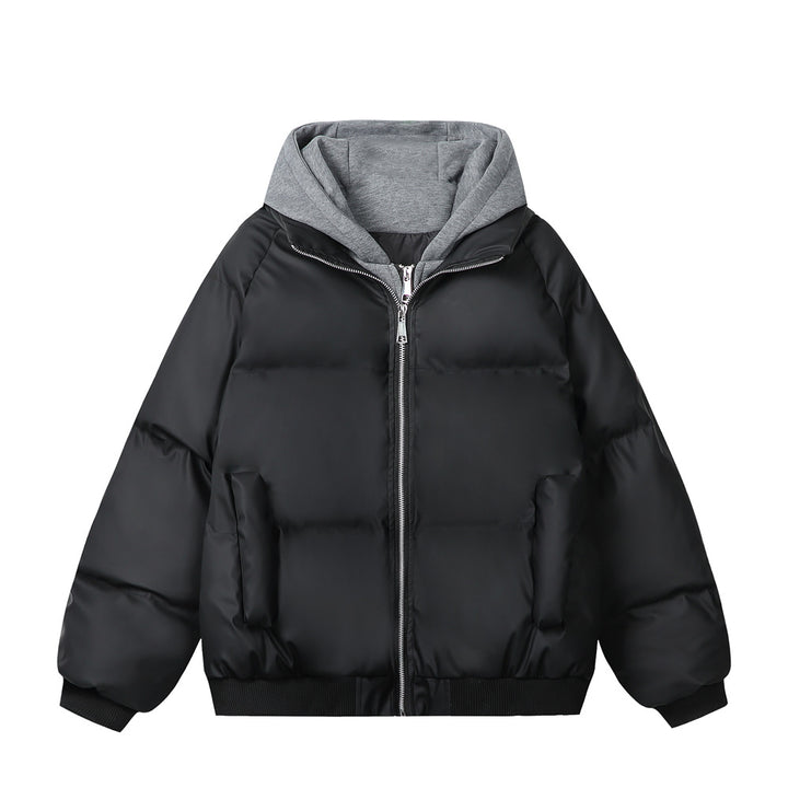 Damen Modische Steppjacke mit abnehmbarer Kapuze Drune