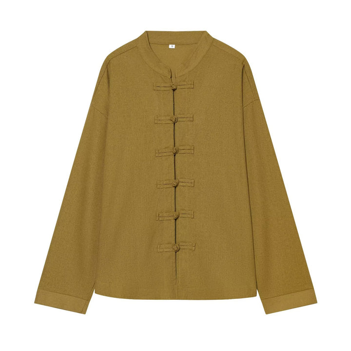 Damen Zweiteiliges Ensemble mit locker geschnittener Knotenjacke und weiter Hochgeschnittener Hose Drune