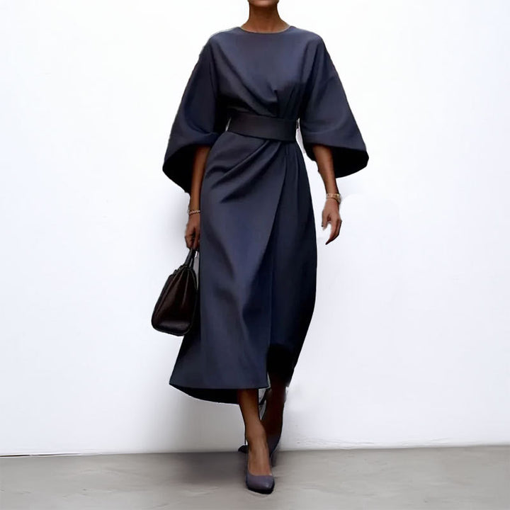 Damen Maxikleid mit lässigem Schnitt und voluminösen Ärmeln Drune