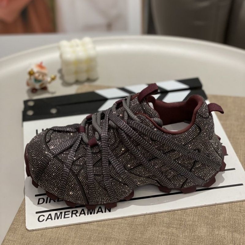 Damen Glamouröse kristallbesetzte Chunky-Sneaker mit skulpturierter Sohle Drune