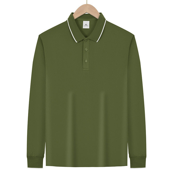 Herren Langärmeliges Funktions-Poloshirt mit Piquéstruktur und Kontrastkragen Drune