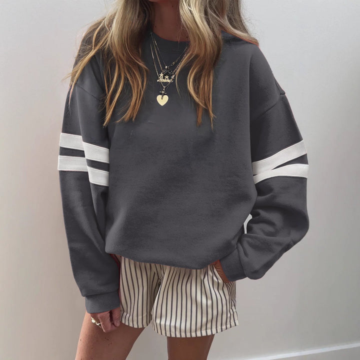Damen Weit geschnittenes Sweatshirt mit Kontraststreifen an den Ärmeln Drune