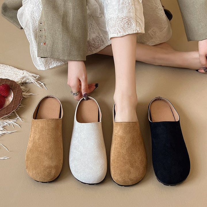 Damen Casual Wildleder Clogs mit Komfort-Fußbett Drune