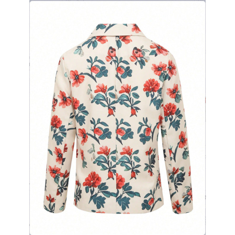 Damen Blazer mit floralen Mustern und modernem Schnitt Drune
