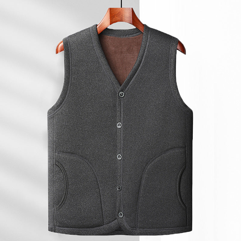 Herren Wattierte Thermo-Weste mit kuscheligem Fleece-Innenfutter und Knopfleiste Drune