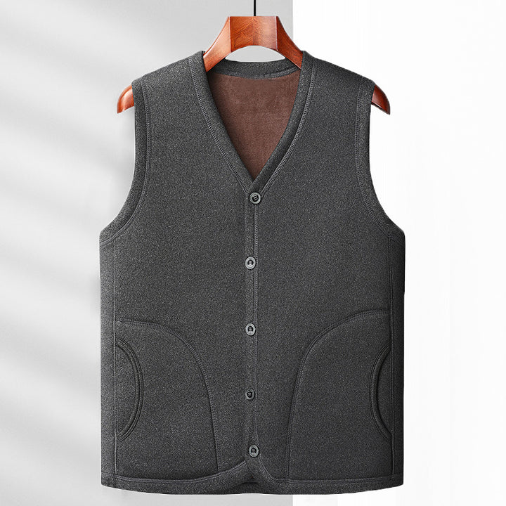 Herren Wattierte Thermo-Weste mit kuscheligem Fleece-Innenfutter und Knopfleiste Drune