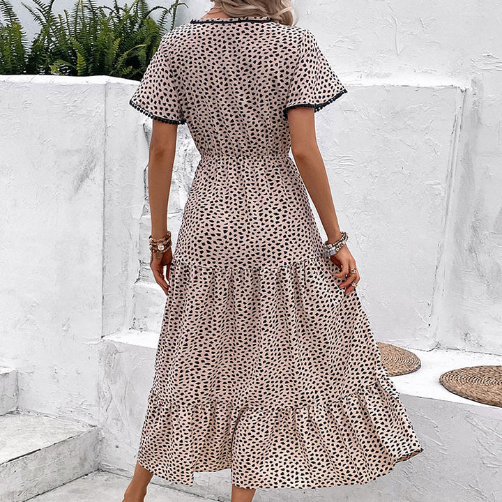 Damen Maxikleid mit Rüschendetails und dezentem Knopfverschluss Drune