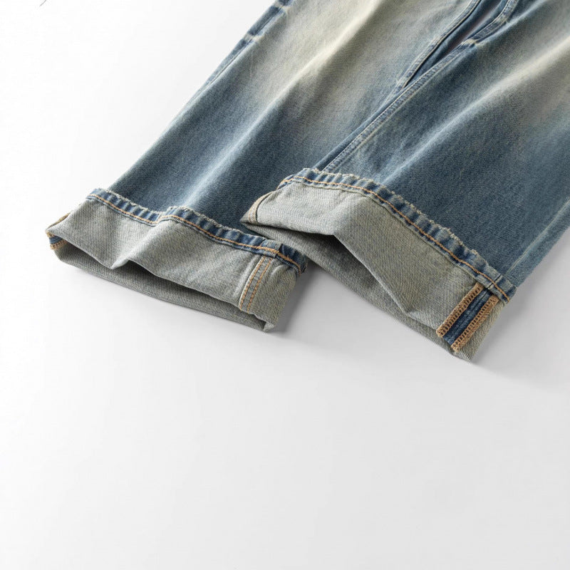 Damen Weitgeschnittene Straight‑Leg Jeans mit hoher Taille und Vintage‑Waschung Drune