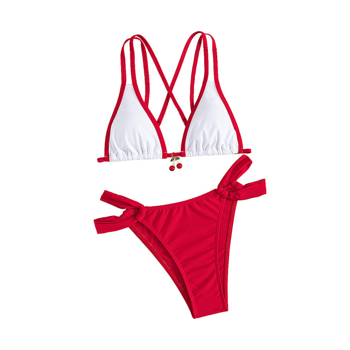 Damen Triangel-Bikini mit modischen Knoten und verspielten Details Drune