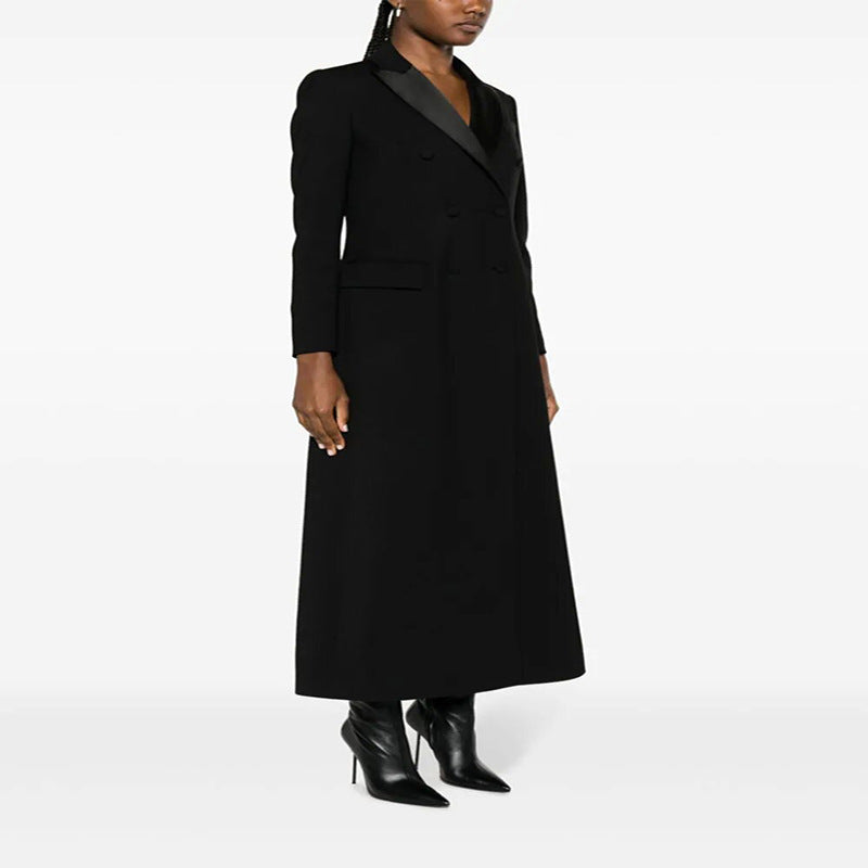 Damen Maxiblazer-Mantel im Smokingschnitt mit schmaler Silhouette Drune