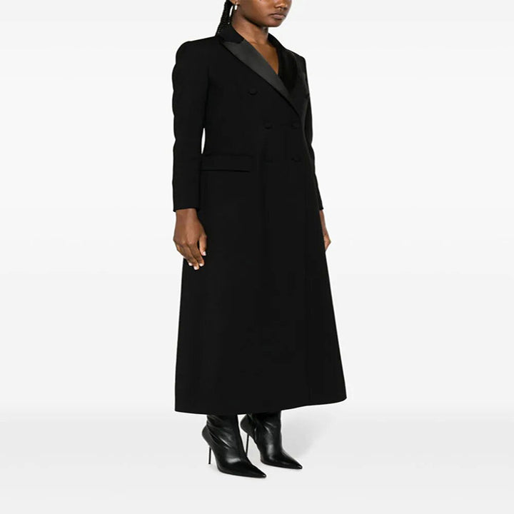 Damen Maxiblazer-Mantel im Smokingschnitt mit schmaler Silhouette Drune