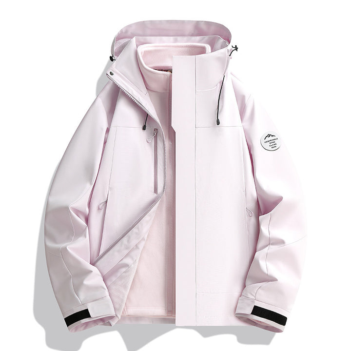 Unisex Wasserabweisende Softshelljacke mit Fleece-Innenfutter und Verstellbarer Kapuze Drune