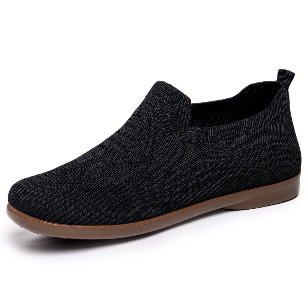 Damen nan gestrickter Komfort-Slip-On Halbschuh mit sockenähnlichem Schaft, gepolstertem Memory-Fußbett und flexibler Leichtlaufsohle Drune