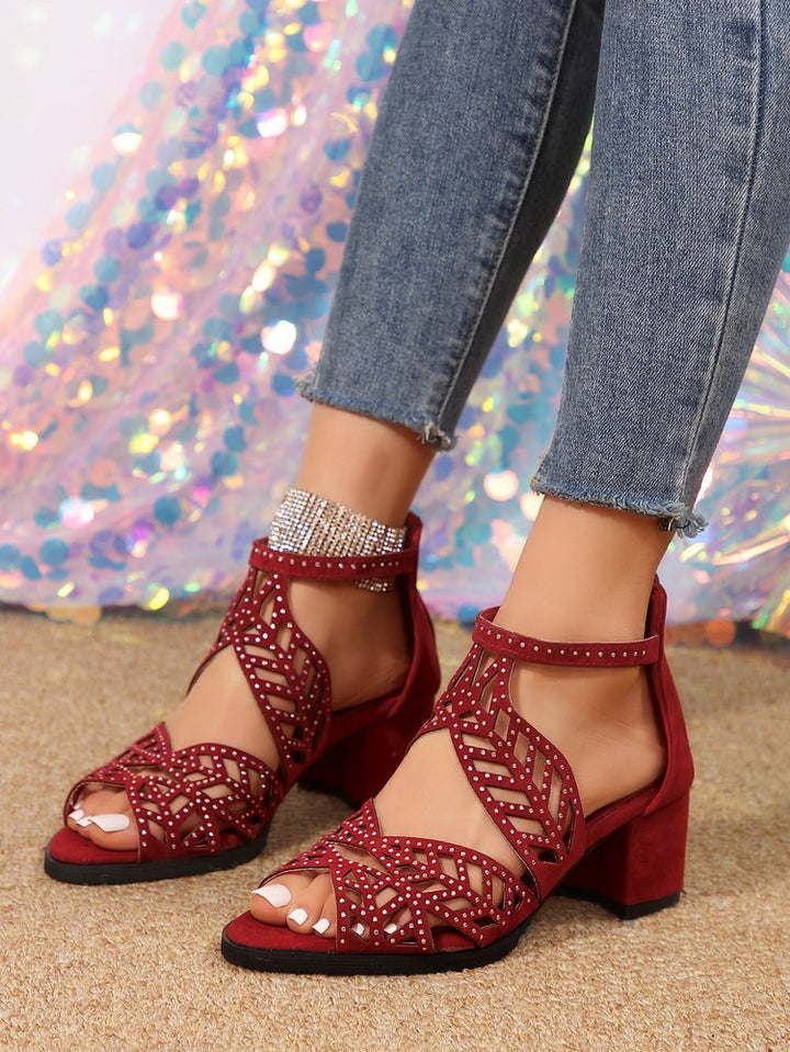 Damen Elegante Sandalen mit glamourösem Strassdetail und modischem Riemendesign Drune