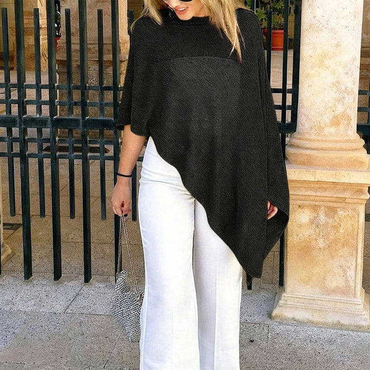 Damen elegante und stilvolle Poncho-Bluse Drune