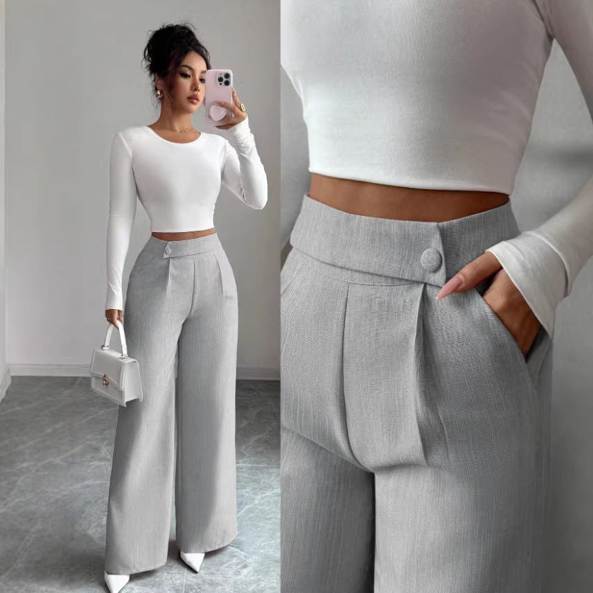 Damen Hoch taillierte, elegante und weiche Hose Drune