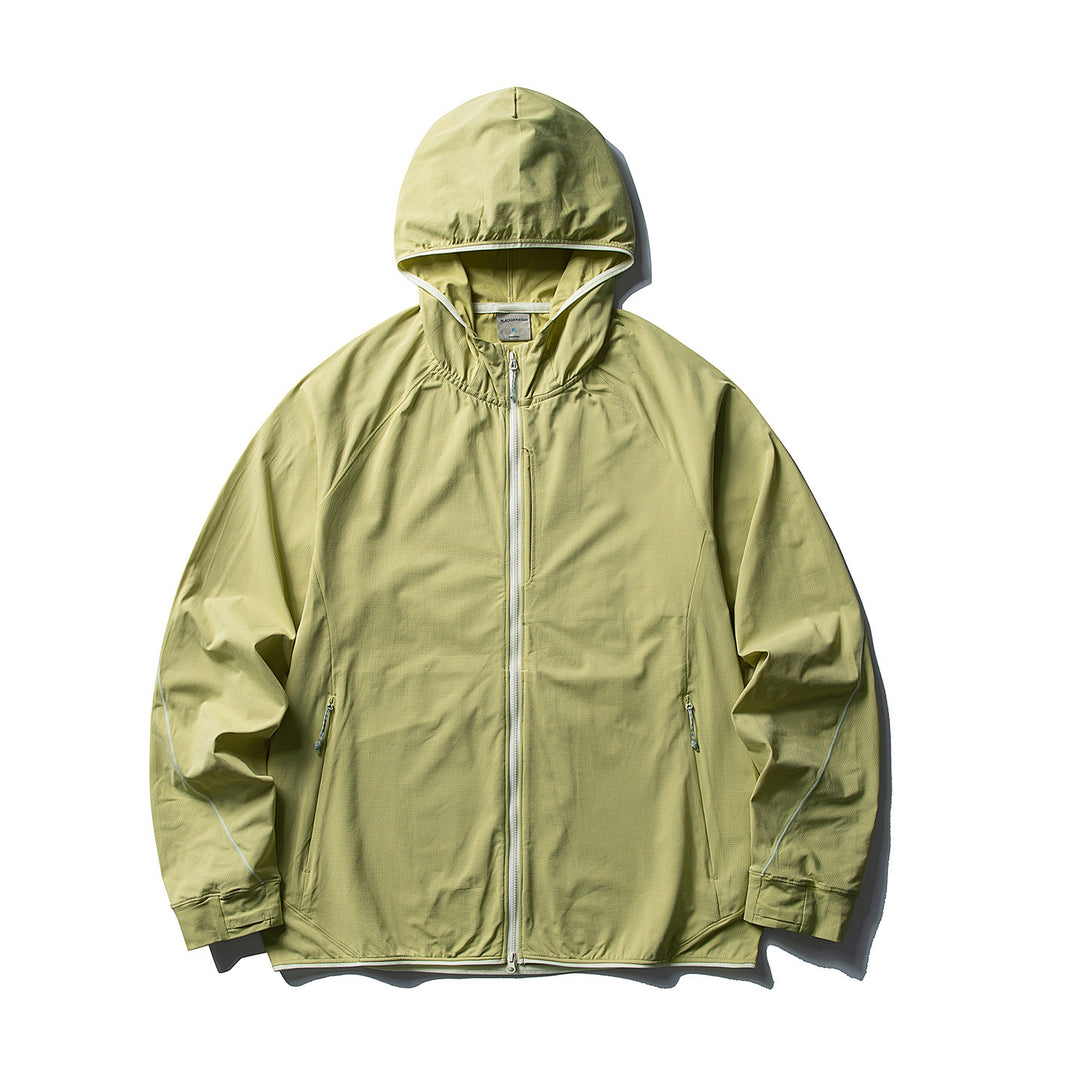 Damen Leichte Ripstop-Outdoor-Kapuzenjacke mit Raglanärmeln und Reißverschlusstaschen Drune