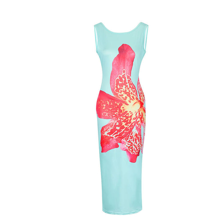 Damen Maxikleid mit floralem Design und figurbetonter Silhouette Drune