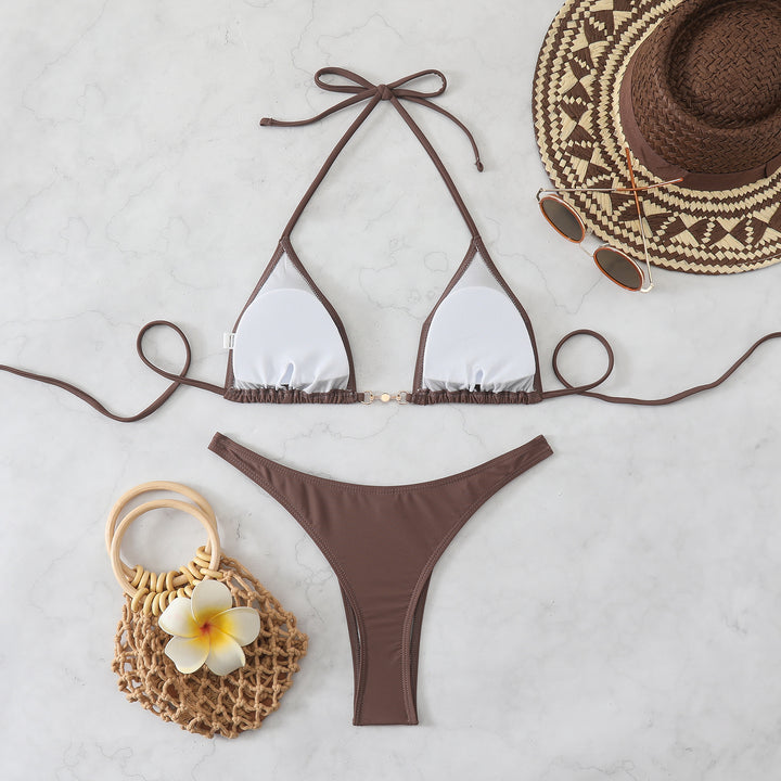 Damen Triangel-Bikini-Set mit modischen Details Drune