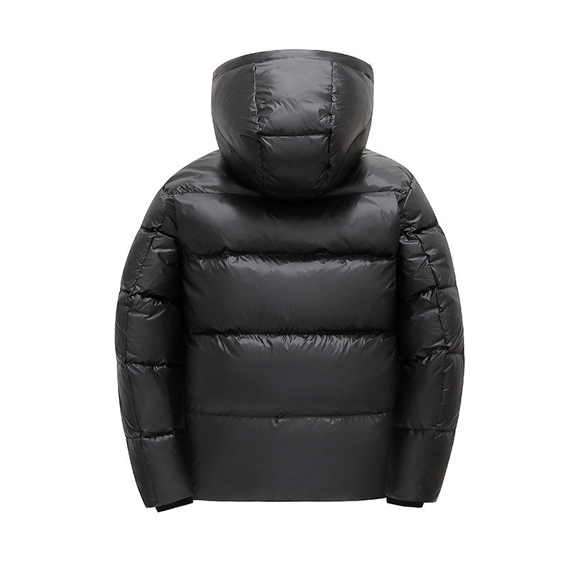 Herren glänzende Thermo-Steppjacke mit reflektierender Innenlage, Kapuze und wärmeisolierender Wattierung Drune