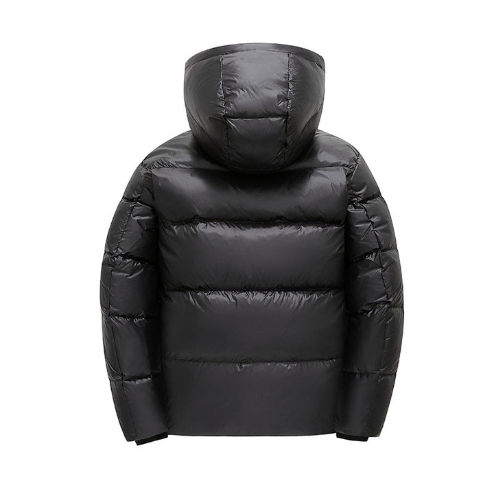 Herren glänzende Thermo-Steppjacke mit reflektierender Innenlage, Kapuze und wärmeisolierender Wattierung Drune