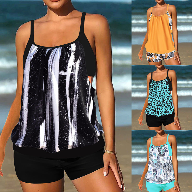 Damen Tankini mit modischem Animal-Print und sportlicher Passform Drune