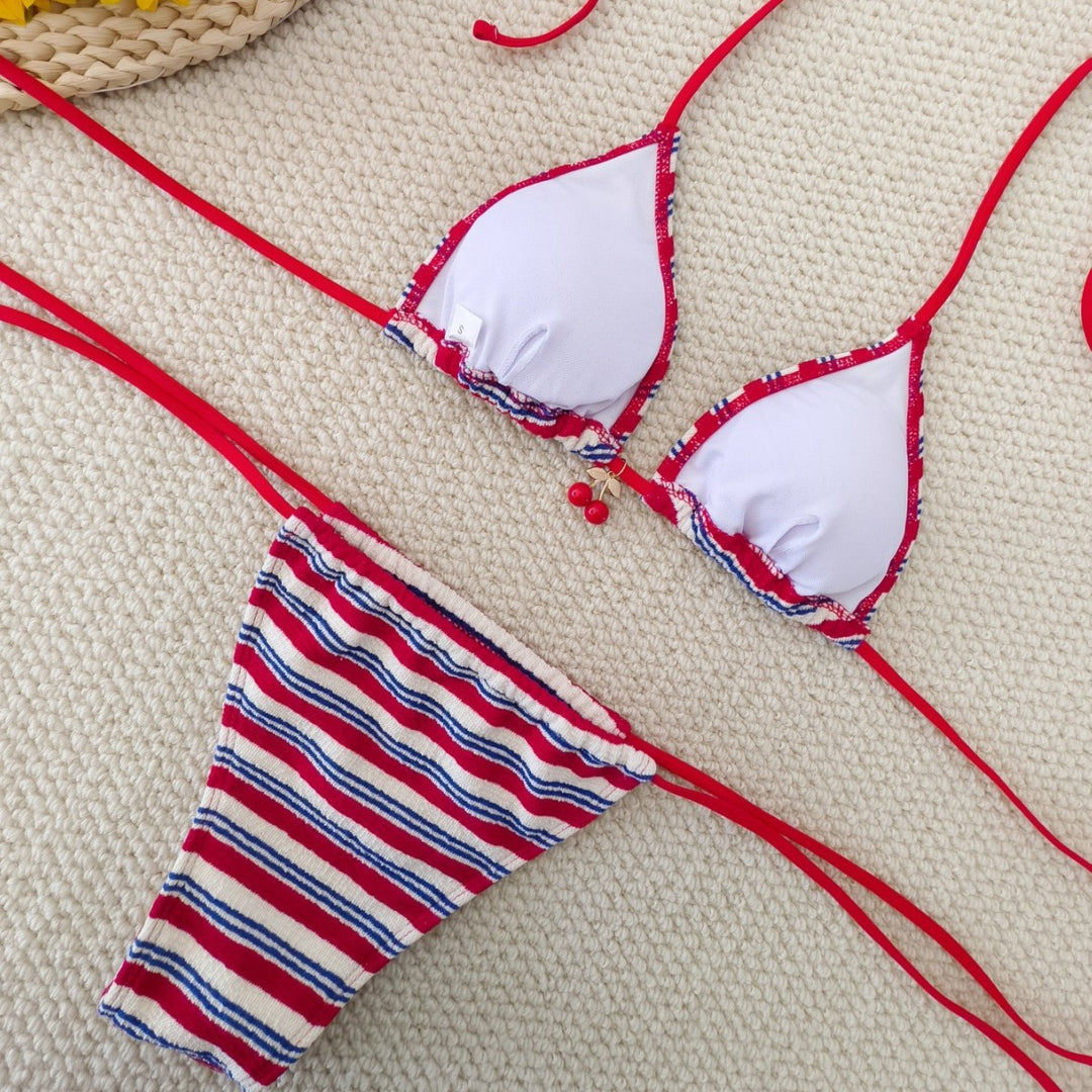 Damen Triangel-Bikini mit niedlichen Rüschendetails Drune