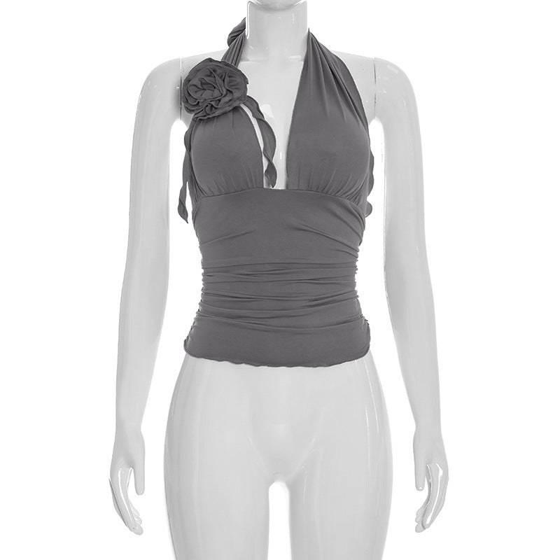 Damen Wickelkleid mit tiefem V-Ausschnitt und gerafftem Design Drune