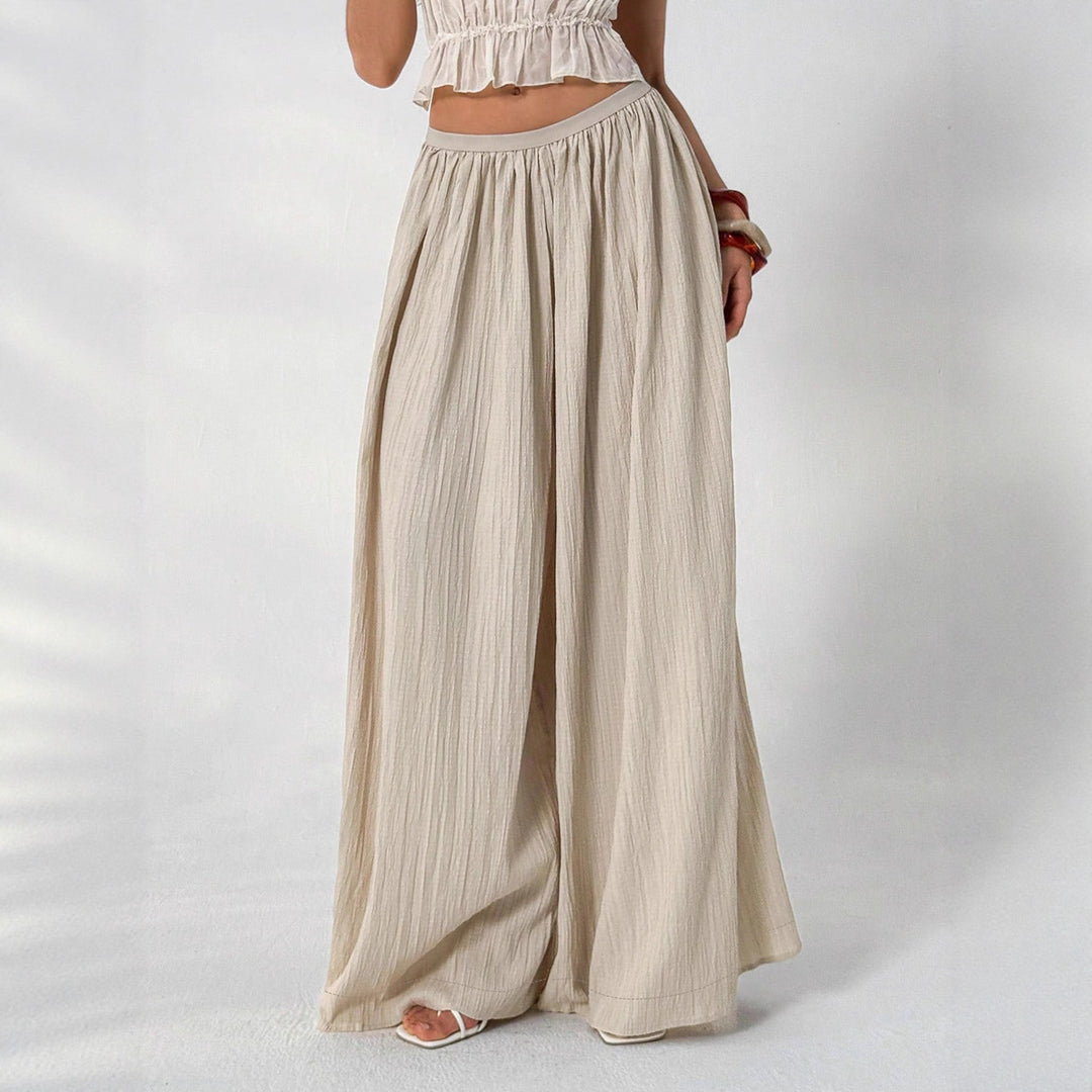 Damen Weite plissierte Sommerhose Drune