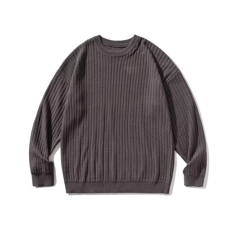 Herren Gemütlicher Grobstrickpullover mit Rundhalsausschnitt Drune