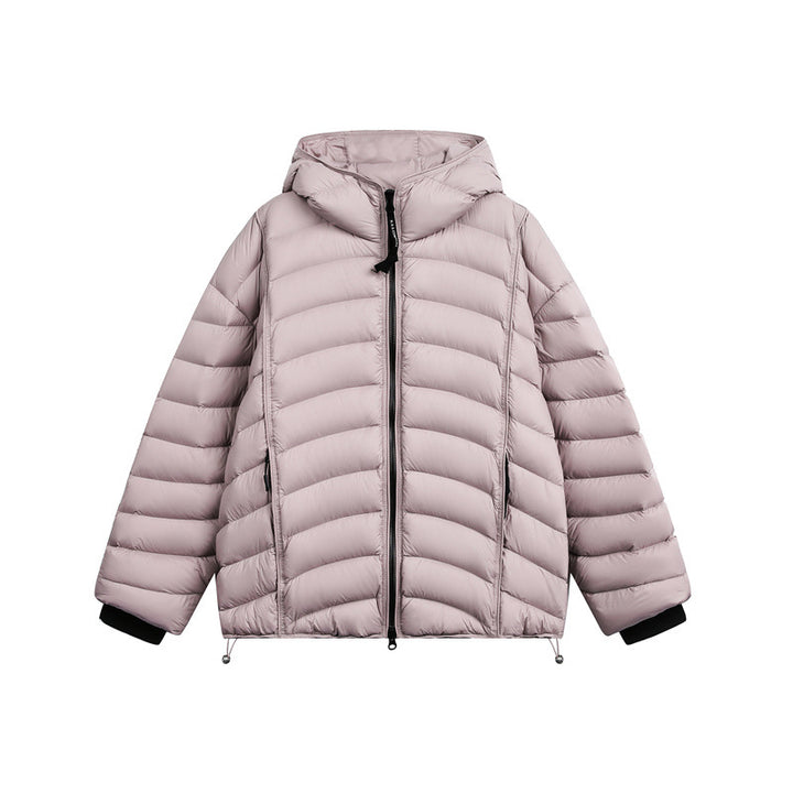 Damen Leichte Steppdaunenjacke mit Kapuze und verstellbarem Saum Drune