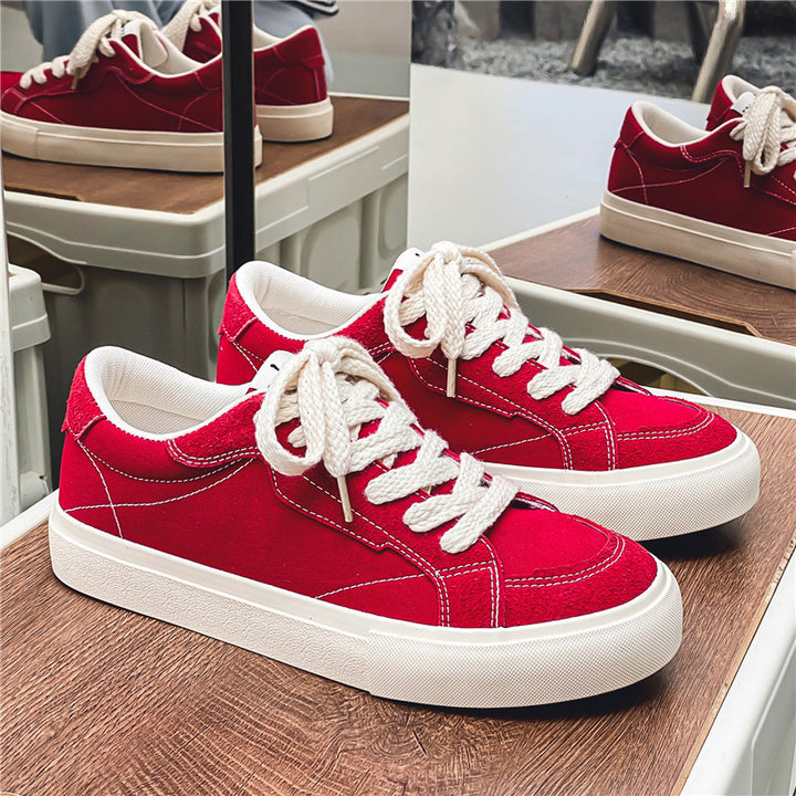 Unisex Low-Top Canvas-Sneaker mit verstärkten Nähten, gepolstertem Komfortkragen und vulkanisierter Gummisohle Drune