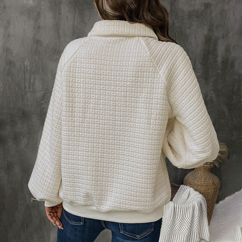 Damen kuscheliges Oversized Sweatshirt mit Knopfdetails Drune