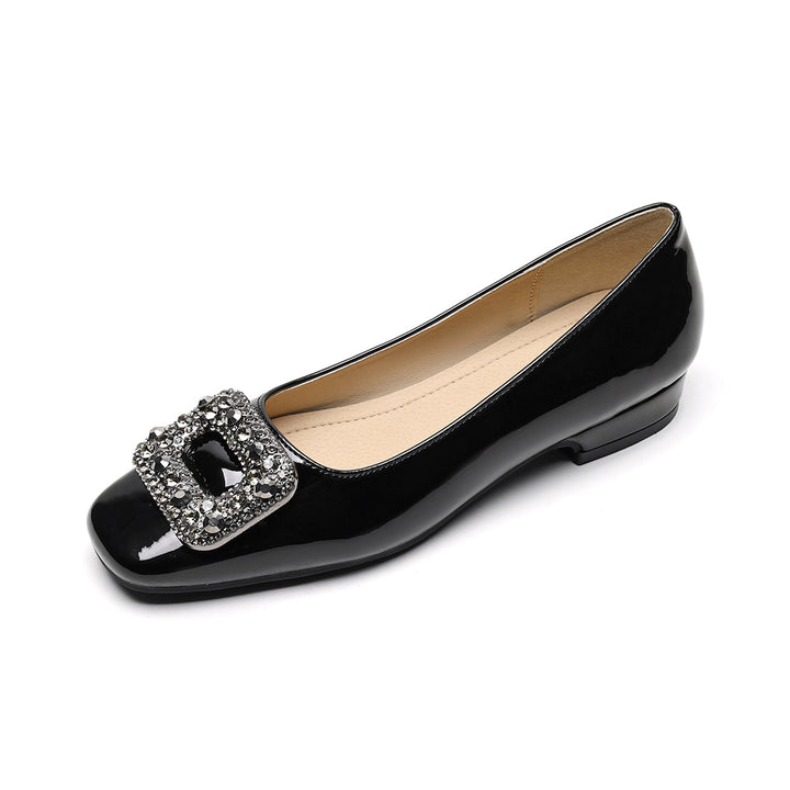 Damen Elegante Lackschuhe mit funkelnden Strass-Applikationen Drune