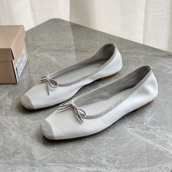 Damen Flache Ballerinas mit zierlichem Schleifenakzent Drune