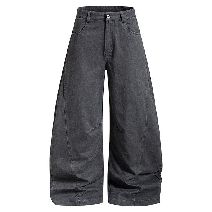 Damen weite High‑Waist Culotte-Jeans mit Baggy-Silhouette und Cargo-Details Drune