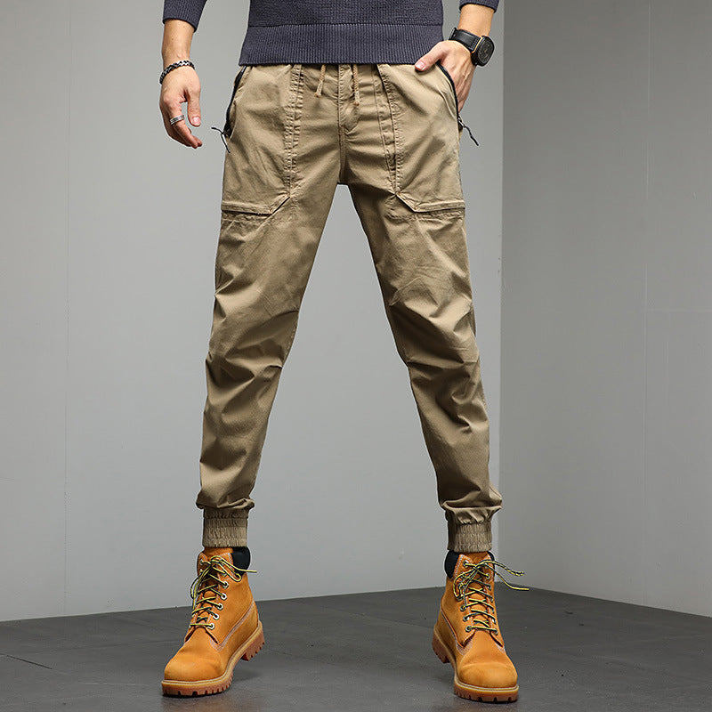 Herren Tapered Cargo-Joggerhose mit Kordelzug, elastischen Bündchen und Multifunktions‑Taschen Drune