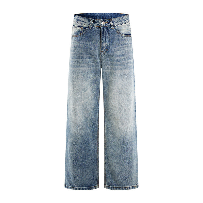 Damen Hochgeschnittene Palazzo-Jeans aus Denim mit Vintage-Waschung Drune