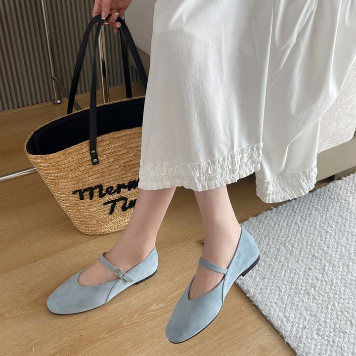 Damen Ballerinas mit verstellbarem Riemen Drune