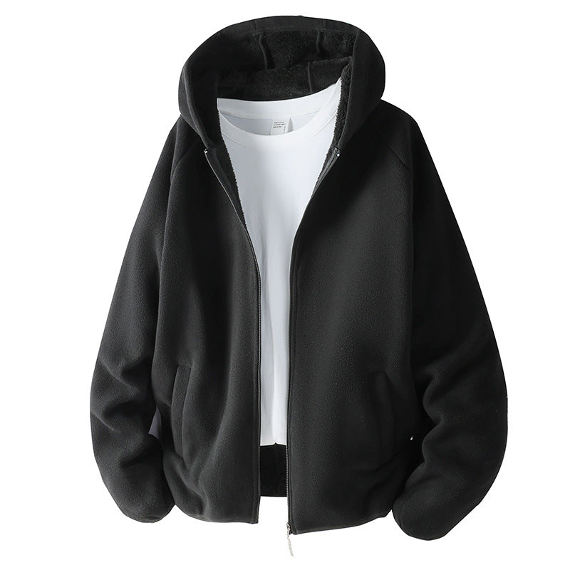 Unisex Fleecejacke mit Teddyfutter und Kapuze Drune