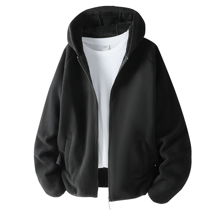 Unisex Fleecejacke mit Teddyfutter und Kapuze Drune