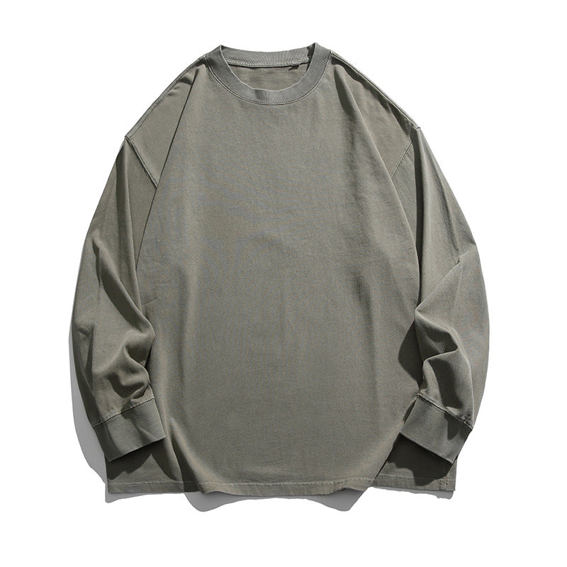 Unisex Weites Oversize-Langarmshirt im Heavyweight-Slouch-Stil mit Drop-Shoulder Drune